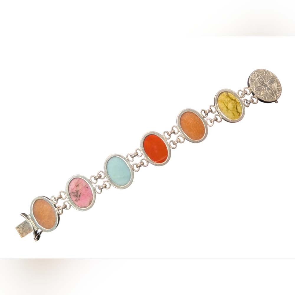 Sterling Silver Vintage Whitney Kelly Multi-Stone Bracelet - Picture 2 of 11